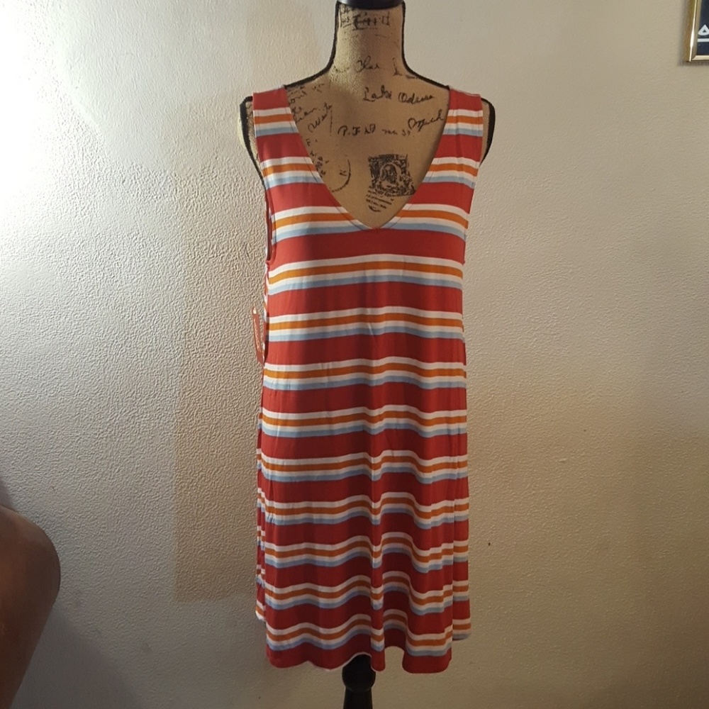 NWT striped sleeveless dress.